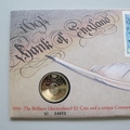 1994 Bank of England Tercentenary 2 Pounds Coin Cover - Royal Mail First Day Cover