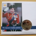 2002 The Queen's Golden Jubilee 1 Crown Coin Cover - Isle of Man First Day Cover by Mercury