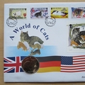 1996 A World of Cats 1 Crown Coin Cover - Isle of Man First Day Cover by Mercury
