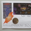 1999 Isle of Man Millennium 2000 1 Crown Coin Cover - IOM First Day Cover by Mercury