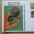 1996 European Football 5 Pounds Coin Cover - Guernsey First Day Cover by Mercury