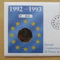 1992 EEC British Presidency of Europe 50p Coin Cover - UK First Day Cover