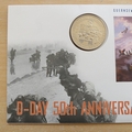 1994 D Day 50th Anniversary 2 Pounds Coin Cover - Guernsey First Day Cover