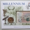 1999-2000 Millennium Banknote 5 Pound Coin Cover - Guernsey First Day Cover