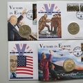 1995 Victory In Europe 50th Anniversary 5 Crowns Coin Cover Set - Turks & Caicos First Day Cover