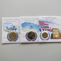 1995 Nations United For Peace Coin Cover Set - First Day Covers United Nations Barbados Liberia