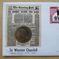 1996 The 50th Anniversary VE Day Churchill Crown Coin Cover - Jersey First Day Cover