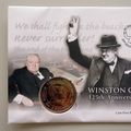 1999 Winston Churchill 125th Birth Anniversary 5 Pounds Coin Cover - Guernsey First Day Cover