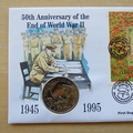 1995 50th Anniversary of the End of World War II 5 Dollars Coin Cover - Solomon Islands First Day Cover