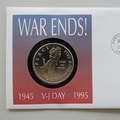 1995 War Ends VJ Day 50th Anniversary 5 Dollar Coin Cover - USA First Day Cover