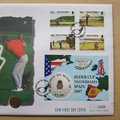 1997 Golf on Mann Spain Ryder Cup 5p Pence Coin Cover - First Day Covers by Mercury