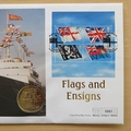 2001 Flags and Ensigns 5 Pounds Coin Cover - UK First Day Cover
