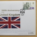 2001 200th Anniversary of the United Kingdom Britannia 1/2 Penny Coin Cover - UK First Day Cover