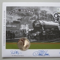 2004 Flying Scotsman Silver 5 Pounds Coin Cover - UK First Day Cover Signed