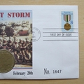 1991 Heroes of Desert Storm 5 Dollars Coin Cover - USA First Day Cover