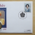 1995 The Queen Mother 95th Birthday 5 Pounds Coin Cover - First Day Cover UK