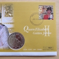 2002 Queen Elizabeth II Golden Jubilee 1 Dollar Coin Cover - Grenada First Day Cover