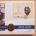 2002 Queen Elizabeth II Golden Jubilee 1 Crown Coin Cover - Isle of Man First Day Cover