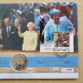2002 Queen Elizabeth II Golden Jubilee Silver 50p Coin Cover - Tuvalu First Day Cover