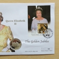 2002 The Golden Jubilee HM Queen Elizabeth II Silver Proof 50p Pence Coin Cover - Bhutan First Day Cover