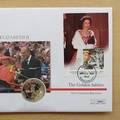 2002 Golden Jubilee HM Queen Elizabeth II Silver 50p Coin Cover - Maldives First Day Cover