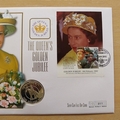 2002 The Queen's Golden Jubilee  Silver Proof 50p Coin Cover - Micronesia First Day Cover