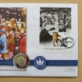 2002 The Queen's Golden Jubilee Silver 50p Pence Coin Cover - Grenada Carriacou First Day Cover