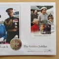 2002 The Golden Jubilee Queen Elizabeth II Silver Proof 50p Coin Cover - Lesotho First Day Cover