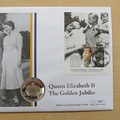 2002 The Golden Jubilee Queen Elizabeth II Silver Proof 50p Coin Cover - Ghana First Day Cover