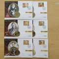 1999 Monarchs of the 20th Century Crown Coin Cover Set - Isle of Man First Day Covers