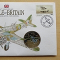2010 Battle of Britain 70th Anniversary 5 Pounds Coin Cover - Bristol Blenheim - Gibraltar FDC