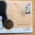 2002 The Queen's Golden Jubilee $1 Coin Cover - Guernsey First Day Cover 22p Stamp