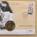 2002 The Queen's Golden Jubilee $1 Coin Cover - Guernsey First Day Cover 45p Stamp