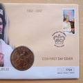 2002 The Queen's Golden Jubilee $1 Coin Cover - Guernsey First Day Cover 65p Stamp