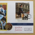 2002 The Queen's Golden Jubilee 50p Pence Coin Cover - Dominica First Day Cover