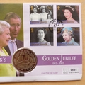 2002 The Queen's Golden Jubilee 1 Dollar Coin Cover - Pitcairn Islands First Day Cover
