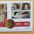 2002 HM Queen Elizabeth II Golden Jubilee 50p Coin Cover - Jamaica First Day Cover
