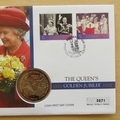 2002 The Queen's Golden Jubilee 1 Crown Coin Cover - Kiribati First Day Cover