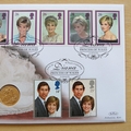 1998 Diana Princess of Wales 1981 Gold Sovereign Coin Cover - Benham Covers