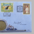 1998 HMQEII Coronation 45th Anniversary 5 Shillings Coin Cover - Benham First Day Cover - Signed