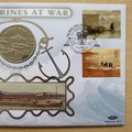 2001 Submarines at War 1 Crown Coin Cover - Benham First Day Cover - Signed