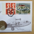 1999 Berlin Airlift 50th Anniversary 1 Crown Coin Cover - Benham First Day Cover - Signed