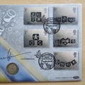 2001 Celebrate Silver Sixpence Coin Cover - Benham First Day Cover - Signed