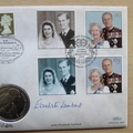 1997 Royal Golden Wedding Anniversary 5 Pounds Coin Cover - Benham First Day Cover - Signed