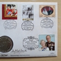 1997 Royal Golden Wedding Anniversary 1 Crown Coin Cover - Benham First Day Cover - Signed