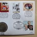1997 Royal Golden Wedding Anniversary IOM 1 Crown Coin Cover - Benham First Day Cover