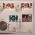 1996 70th Birthday HMQEII Silver Jubilee Crown Coin Cover - Benham First Day Cover