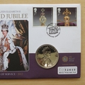 2011 Diamond Jubilee 100 Days To Go HM QE II 5 Pounds Coin Cover - UK First Day Covers