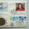 1996 Queen Elizabeth II 70th Birthday Silver Jubilee Crown Coin Cover - Benham First Day Cover