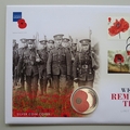 2017 The Remembrance Day Silver Proof 5 Pounds Coin Cover - Westminster First Day Cover